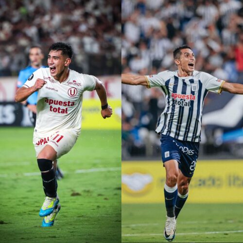 José Rivera y Kevin Serna, goleadores de Universitario de Deportes y Alianza Lima en la primera fecha de la Copa Libertadores 2024.