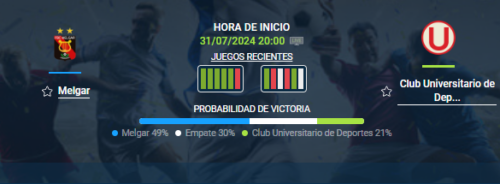 estadisticas deportivas 1xbet u vs melgar